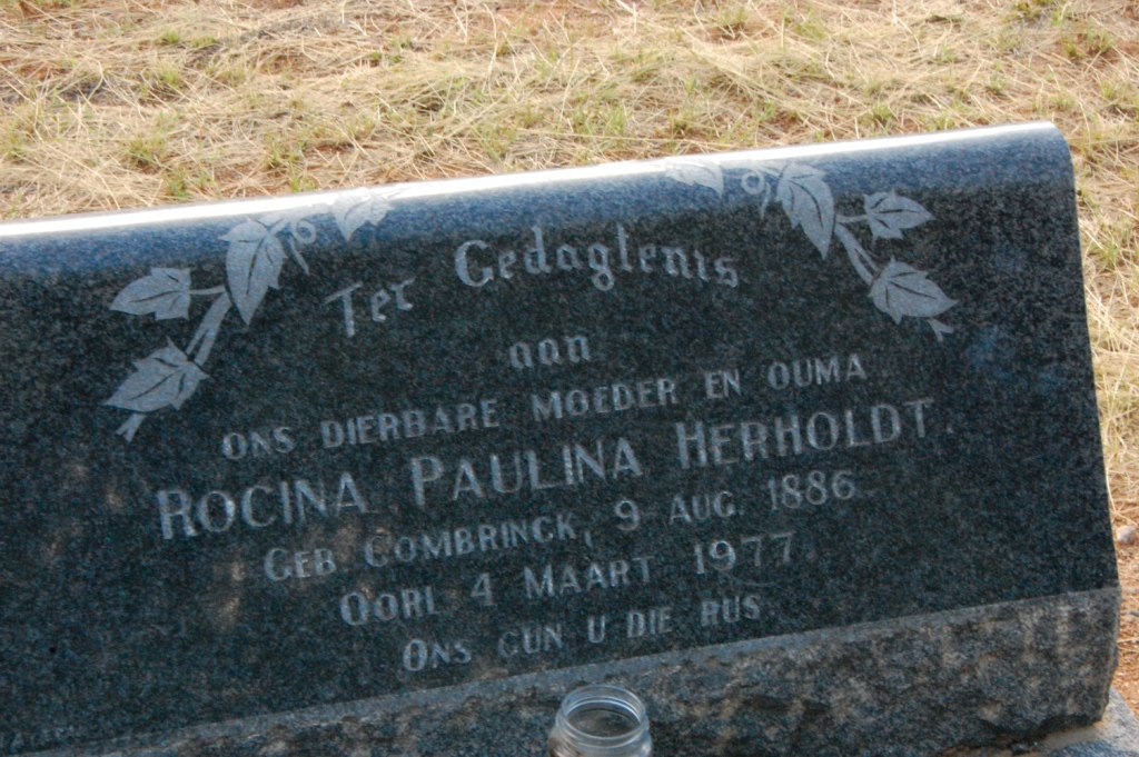 HERHOLDT Rocina Paulina nee COMBRINCK 1886-1977