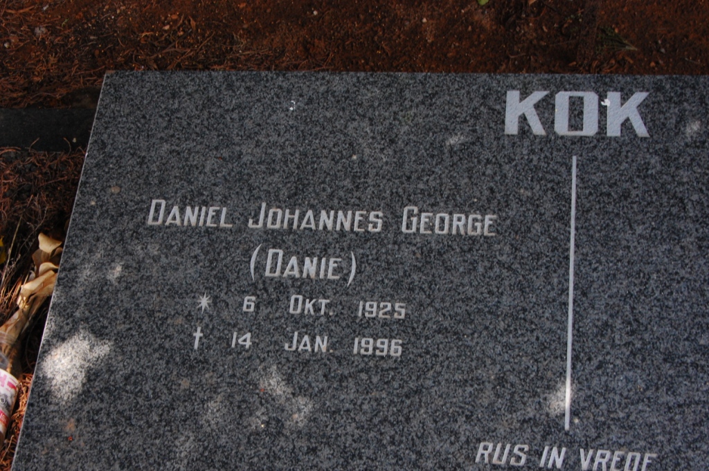 KOK Daniel Johannes George 1925-1996