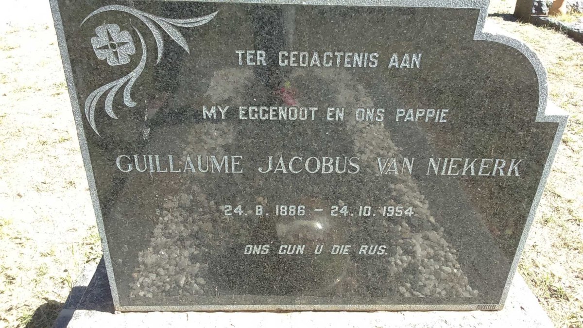 NIEKERK Guillaume Jacobus, van 1886-1954