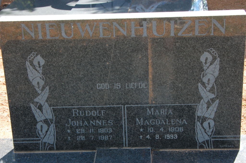 NIEUWENHUIZEN Rudolf Johannes 1903-1987 &amp; Maria Magdalena 1906-1993