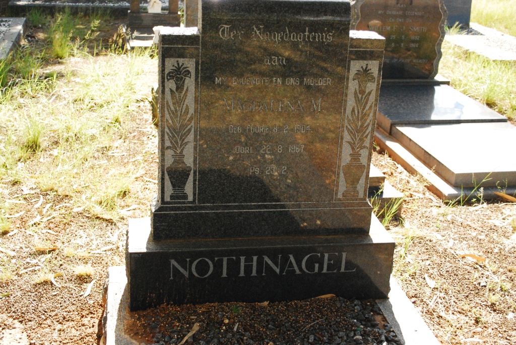 NOTHNAGEL Magdalena M. 1904-1967