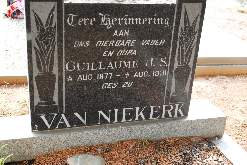 NIEKERK Guillaume J.S., van 1877-1931