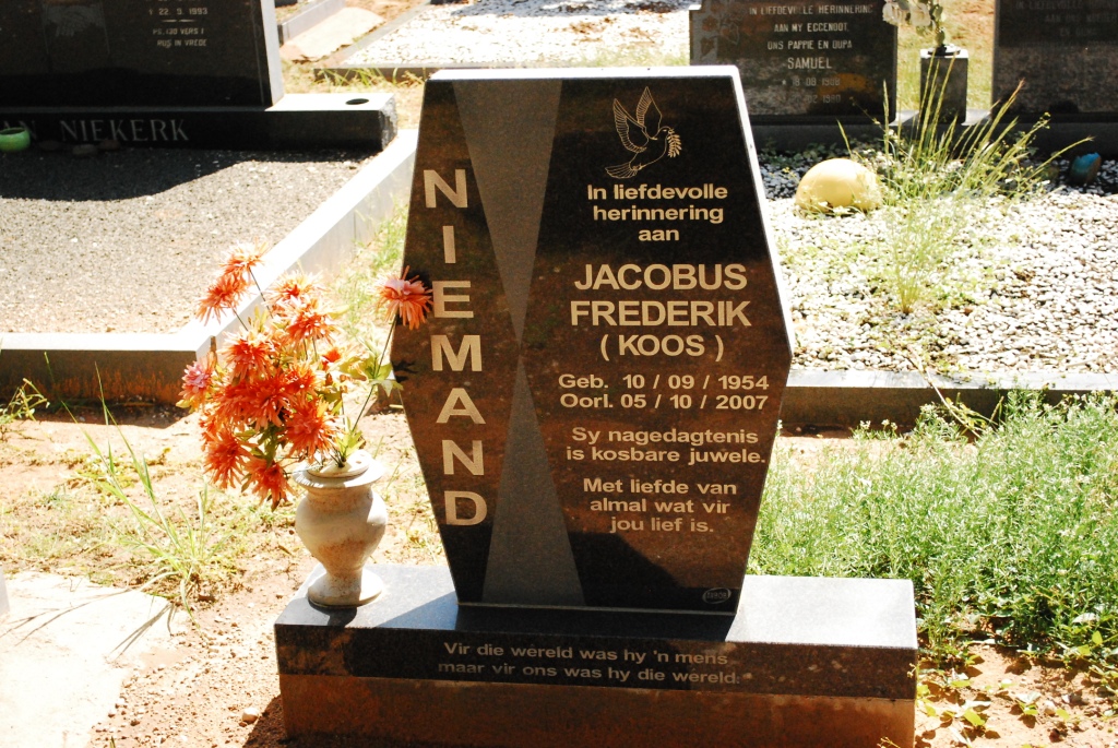 NIEMAND Jacobus Frederik 1954-2007