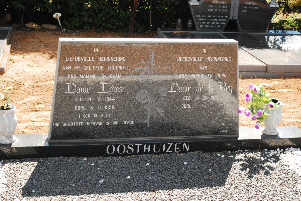 OOSTHUIZEN Danie de la Rey 1941- &amp; Dame Louis 1944-1990