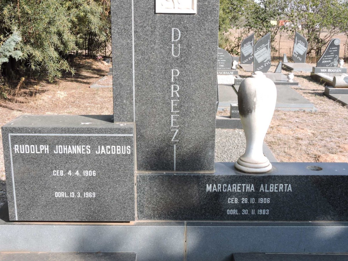 PREEZ Rudolph Johannes Jacobus, du 1906-1969 &amp; Margaretha Alberta 1906-1983