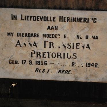 PRETORIUS Anna Fransiena 1856-1942
