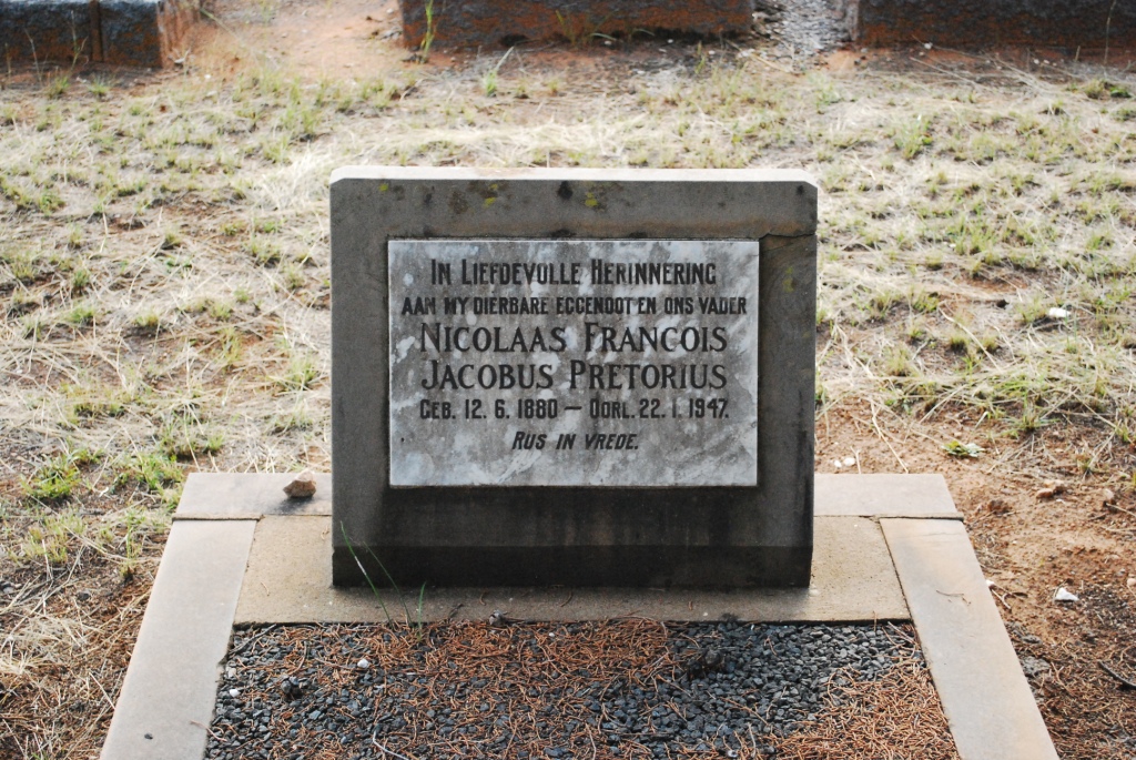 PRETORIUS Nicolaas Francois Jacobus 1880-1947