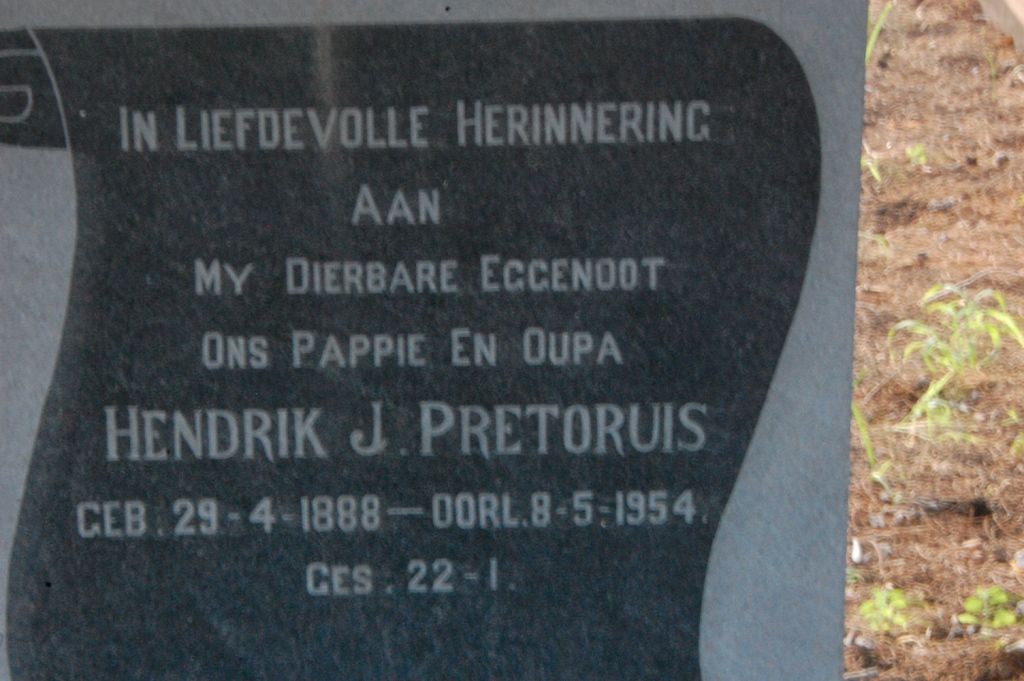PRETORIUS Hendrik J.1888-1954