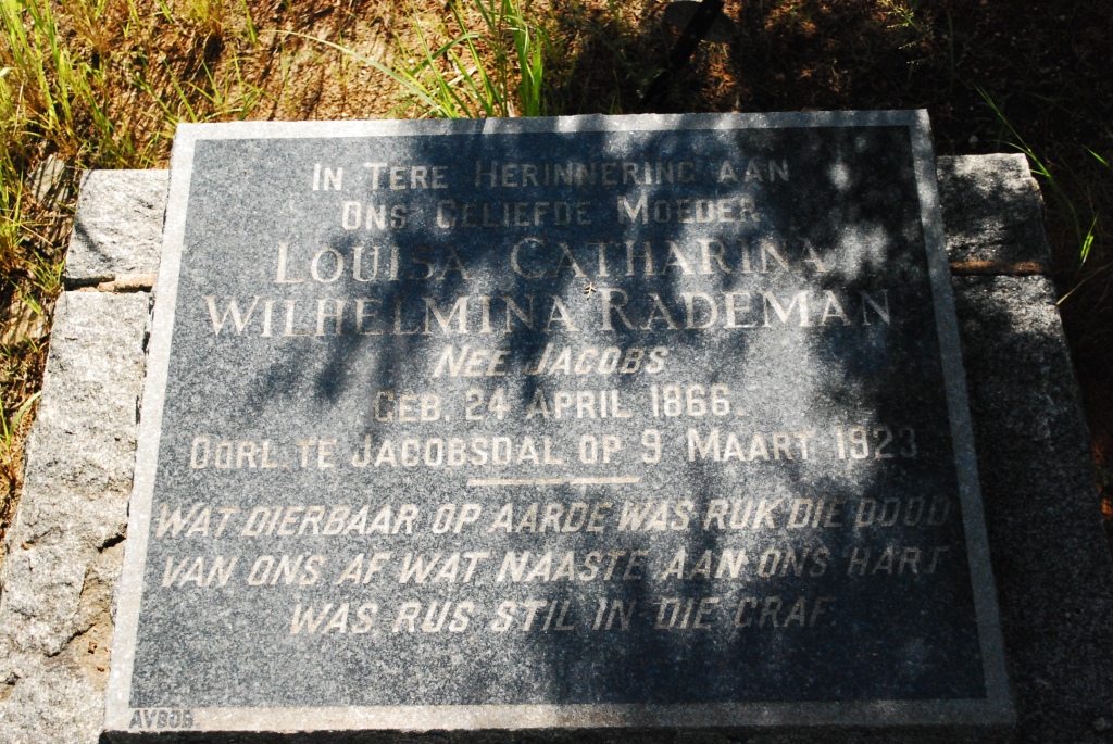 RADEMAN Louisa Catharina Wilhelmina nee JACOBS 1866-1923