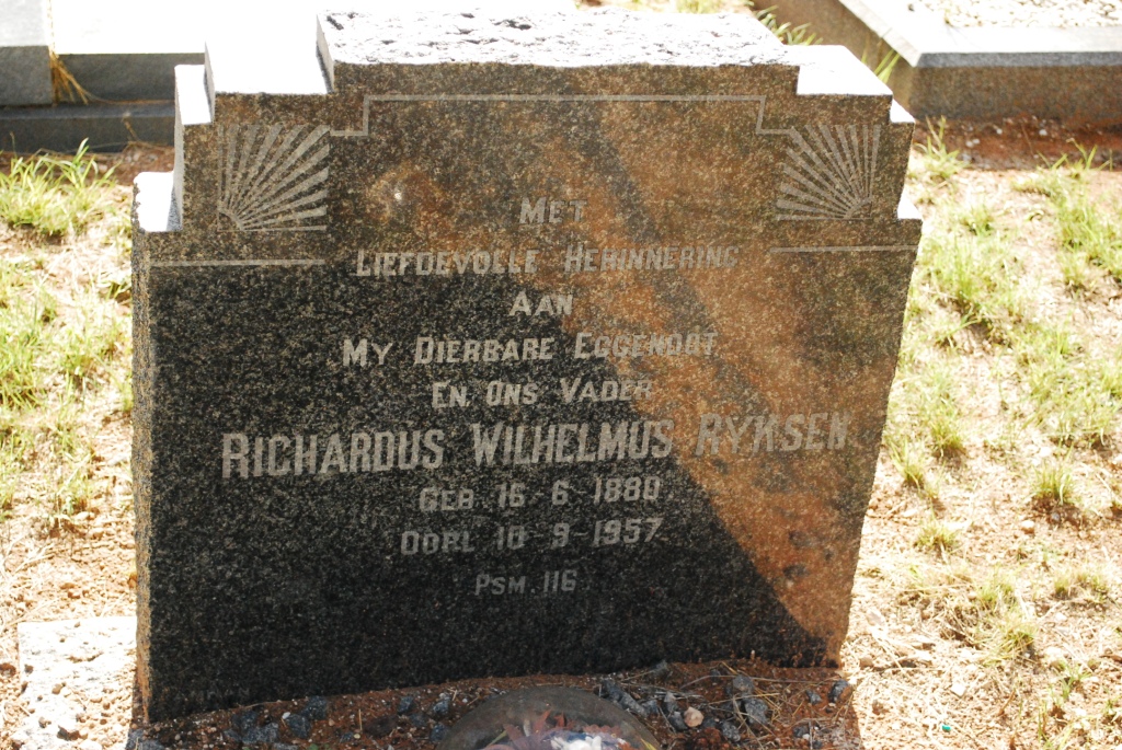 RYKSEN Richardus Wilhelmus 1880-1957