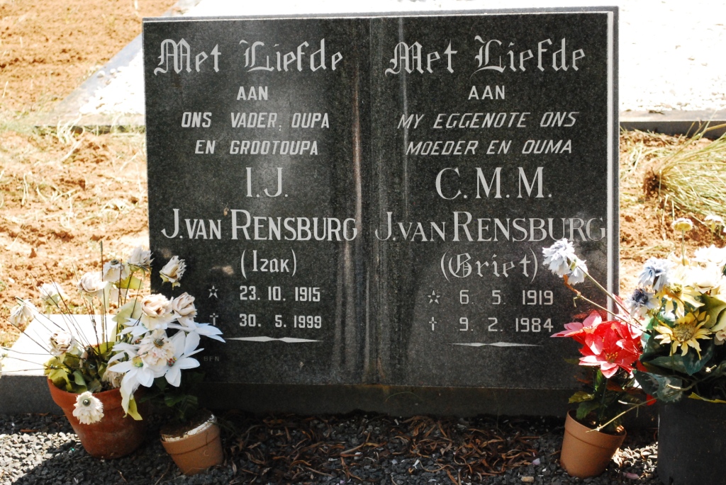 RENSBURG I.J., Janse van 1915-1999 &amp; C.M.M. 1919-1984