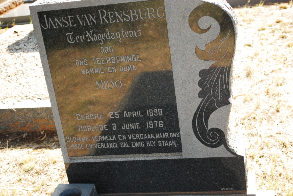 RENSBURG Mido, Janse van 1898-1976