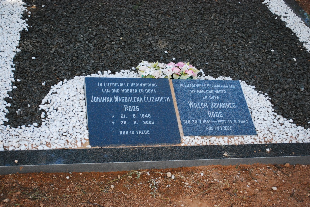 ROOS Willem Johannes 1941-2004 &amp; Johanna Magdalena Elizabeth 1946-2006