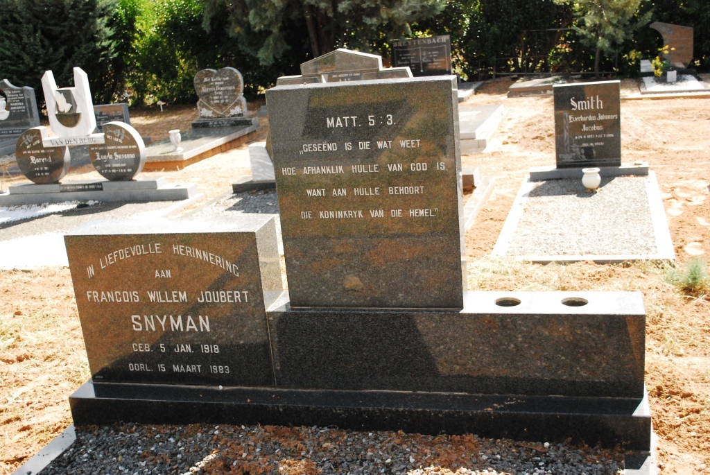 SNYMAN Francois Willem Joubert 1918-1983