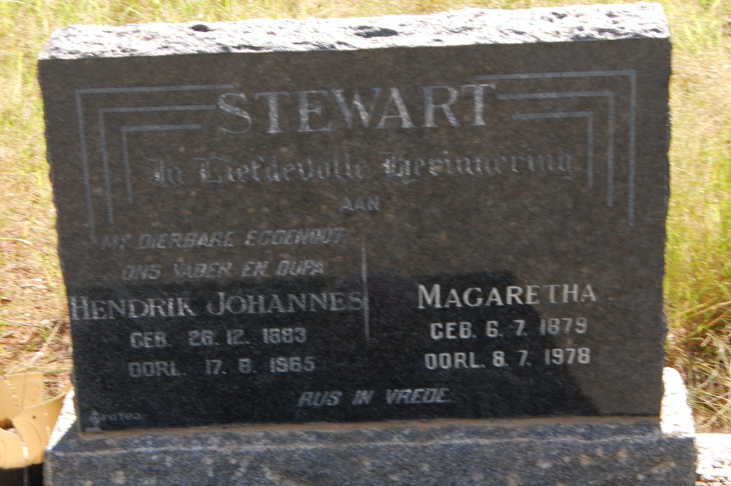 STEWART Hendrik Johannes 1883-1965 &amp; Margaretha 1879-1978