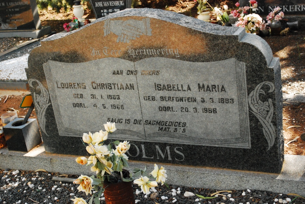 SOLMS Lourens Christiaan 1883-1968 &amp; Isabella Maria SERFONTEIN 1883-1966