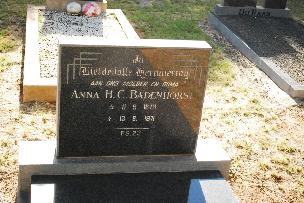 BADENHORST Anna H.C. 1879-1971