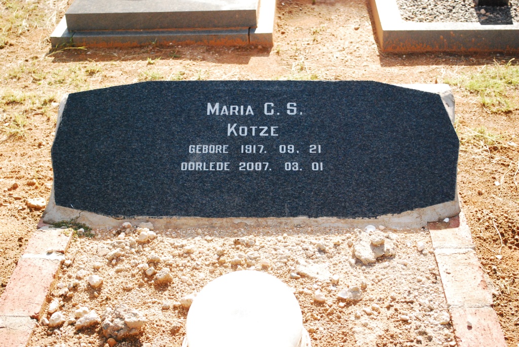 KOTZE Maria C.S. 1917-2007