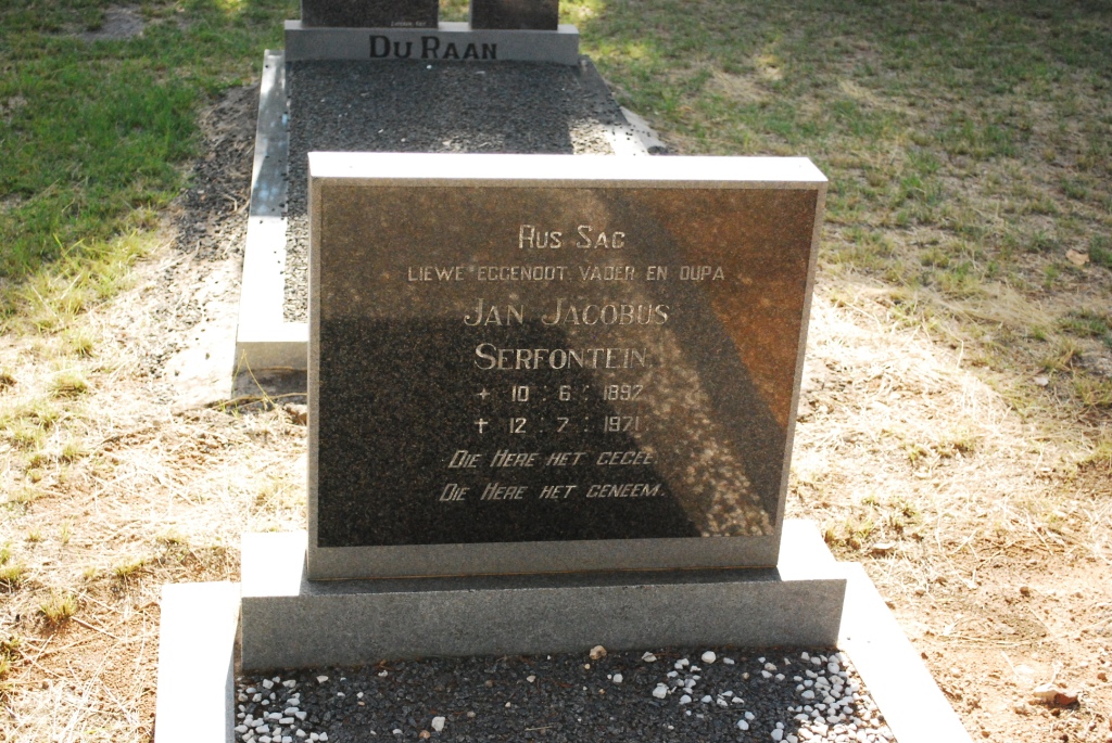 SERFONTEIN Jan Jacobus 1892-1971
