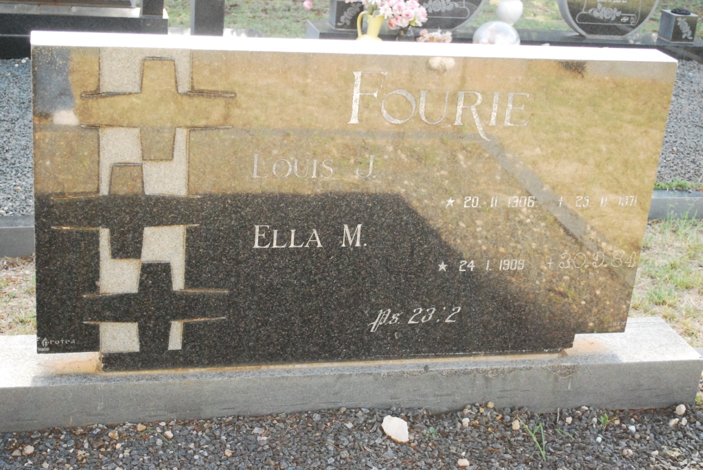 FOURIE Louis J. 1906-1971 &amp; Ella M. 1909-1984