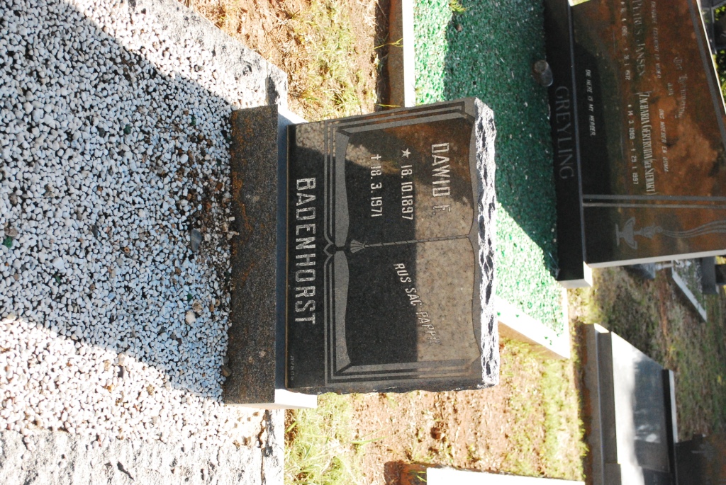BADENHORST Dawid 1897-1971