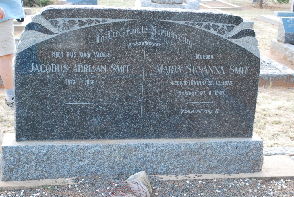 SMIT Jacobus Adriaan 1872-1959 &amp; Maria Susanna BRINK 1873-1948
