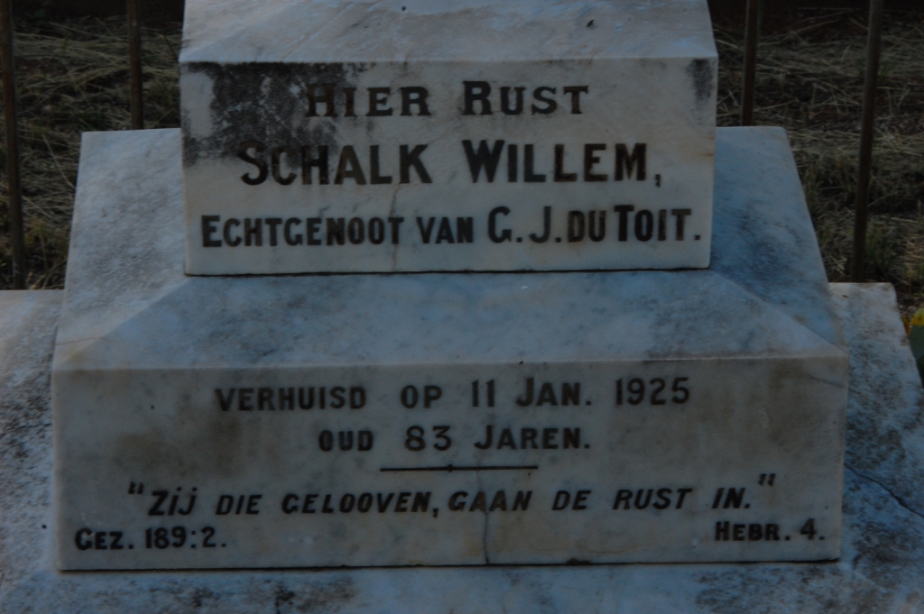 TOIT Schalk Willem, du -1925