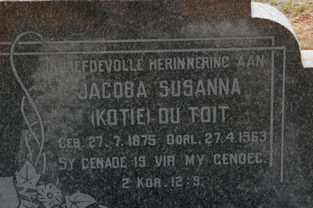 TOIT Jacoba Susanna, du 1875-1963