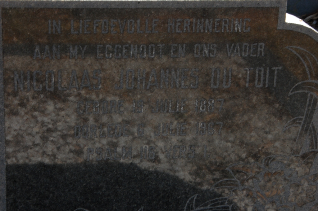 TOIT Nicolaas Johannes, du 1887-1967