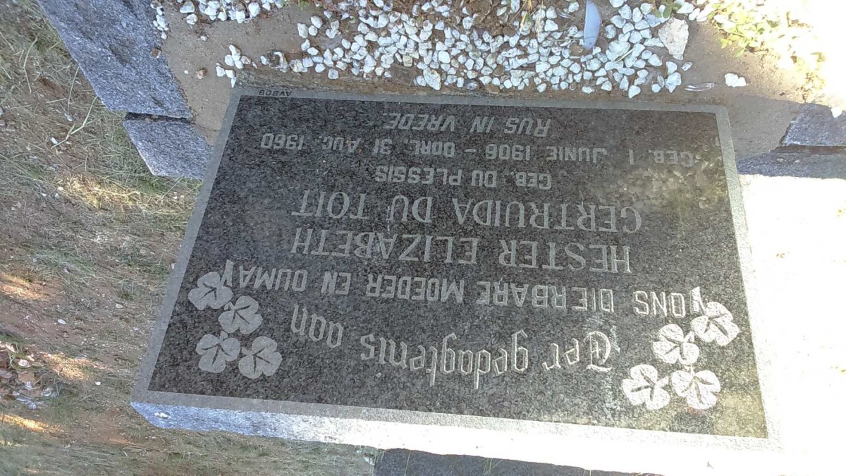 TOIT Hester Elizabeth Gertruida, du nee DU PLESSIS 1906-1960