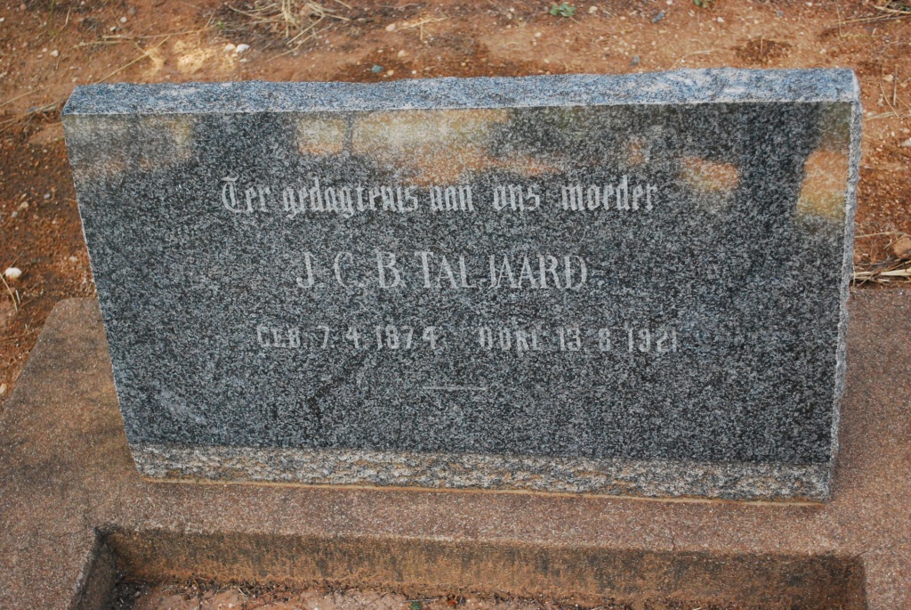TALJAARD J.C.B. 1874-1921