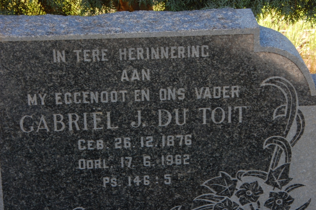 TOIT Gabriel.J., du 1876-1962
