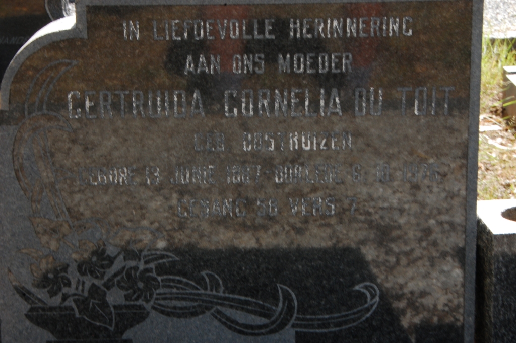 TOIT Gertruida Cornelia, du nee OOSTHUIZEN 1887-1976