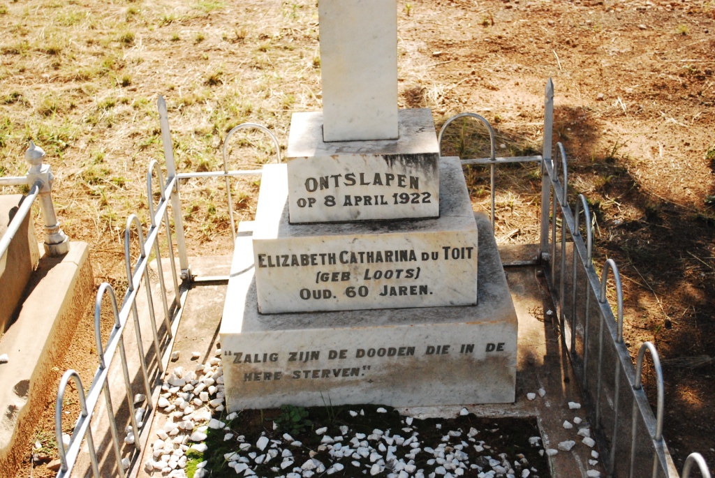 TOIT Elizabeth Catharina, du nee LOOTS -1922