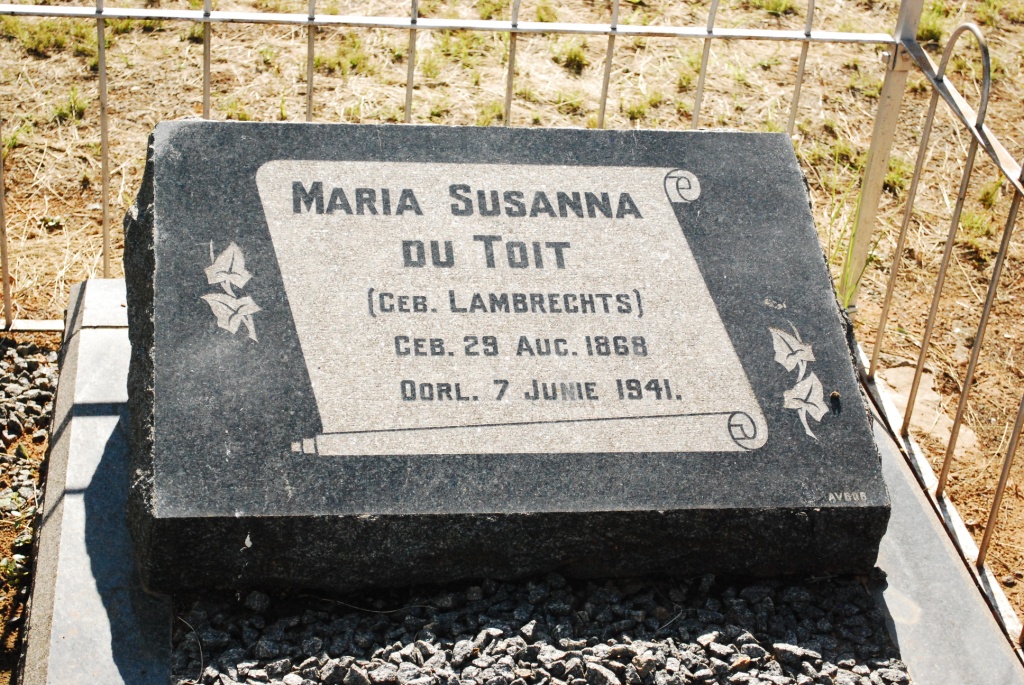 TOIT Maria Susanna, du nee LAMBRECHTS 1868-1941