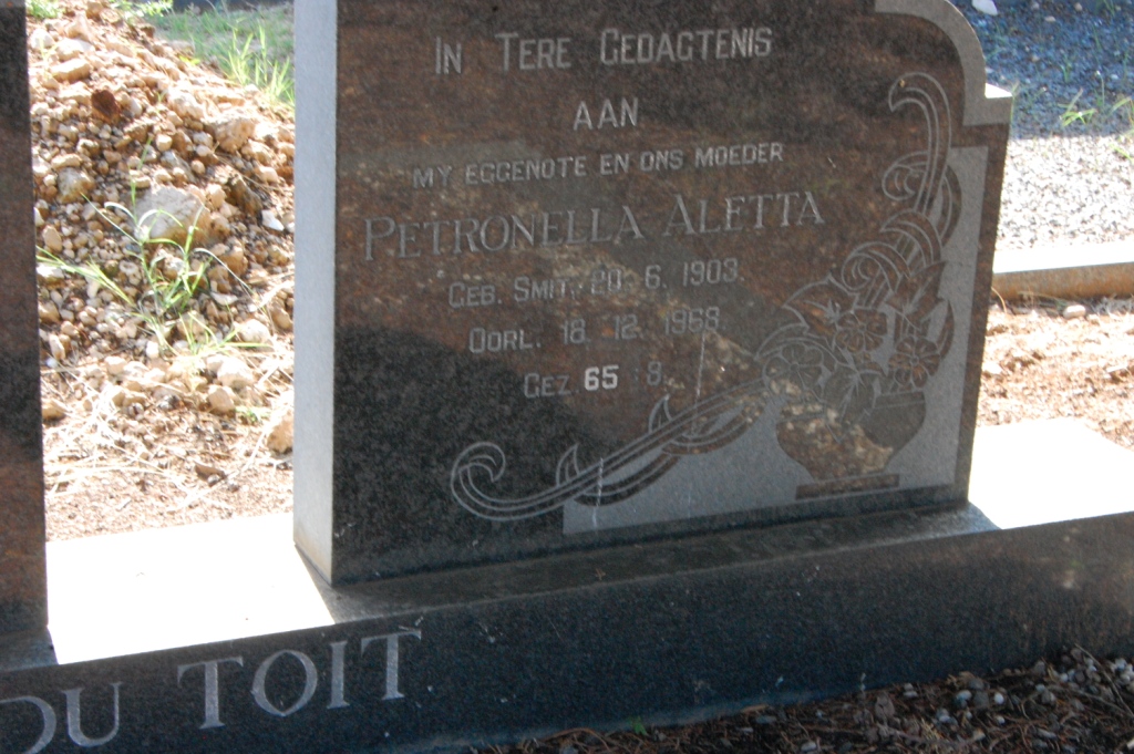 TOIT Petronella Aletta, du nee SMIT 1903-1968
