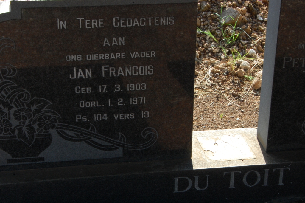 TOIT Jan Francois, du 1903-1971
