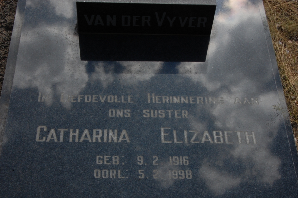 VYVER Catharina Elizabeth, van der 1916-1998