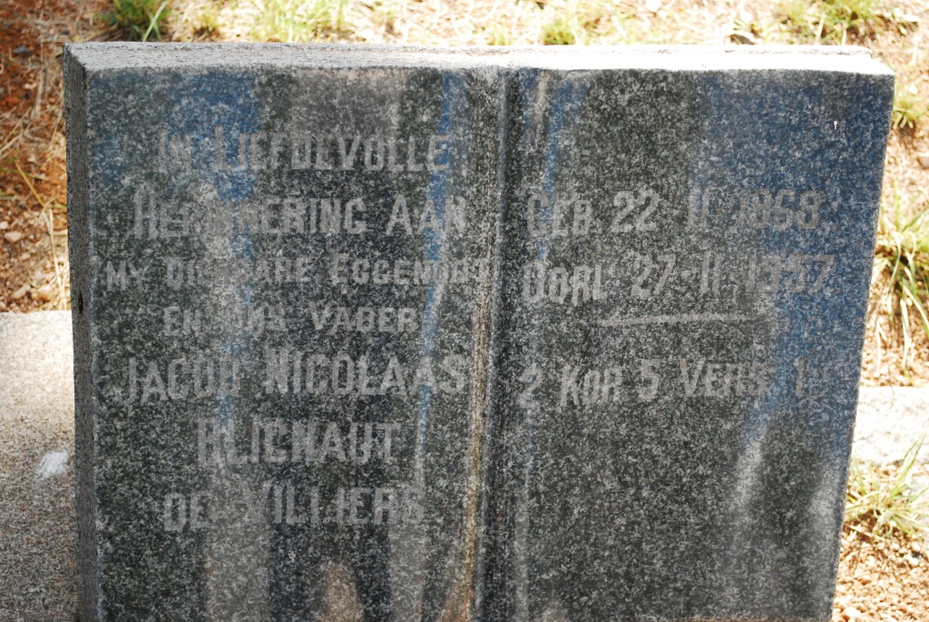 VILLIERS Jacob Nicolaas Blignaut, de 1868-1957
