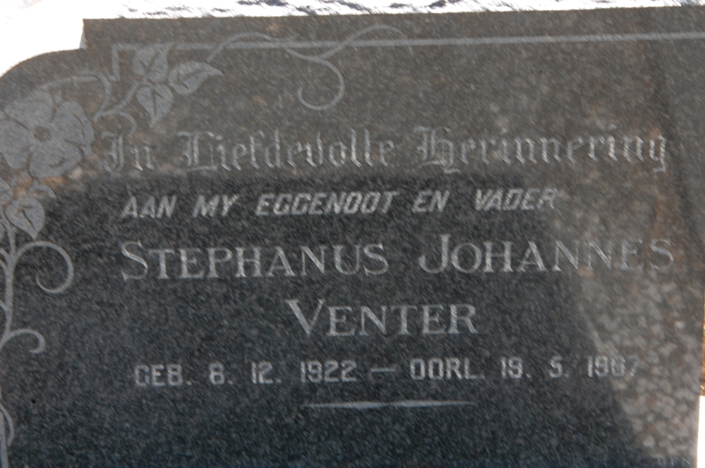 VENTER Stephanus Johannes 1922-1967