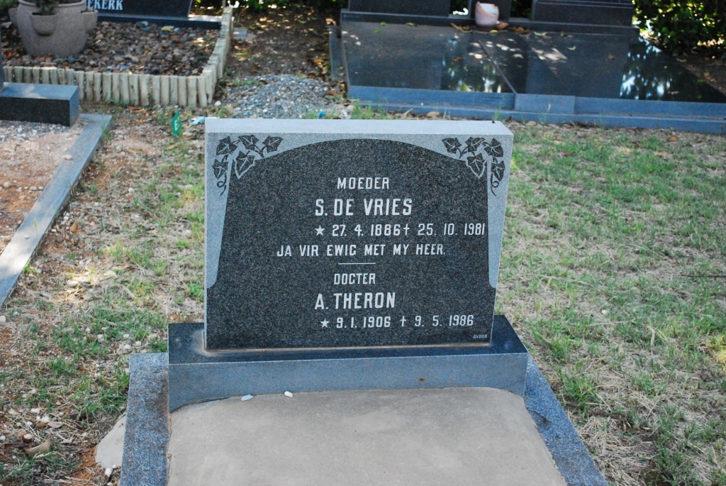 VRIES S., de 1886-1981 :: THERON A. 1906-1986