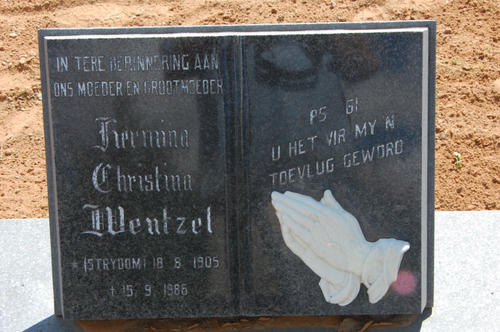 WENTZEL Hermina Christina nee STRYDOM 1905-1986