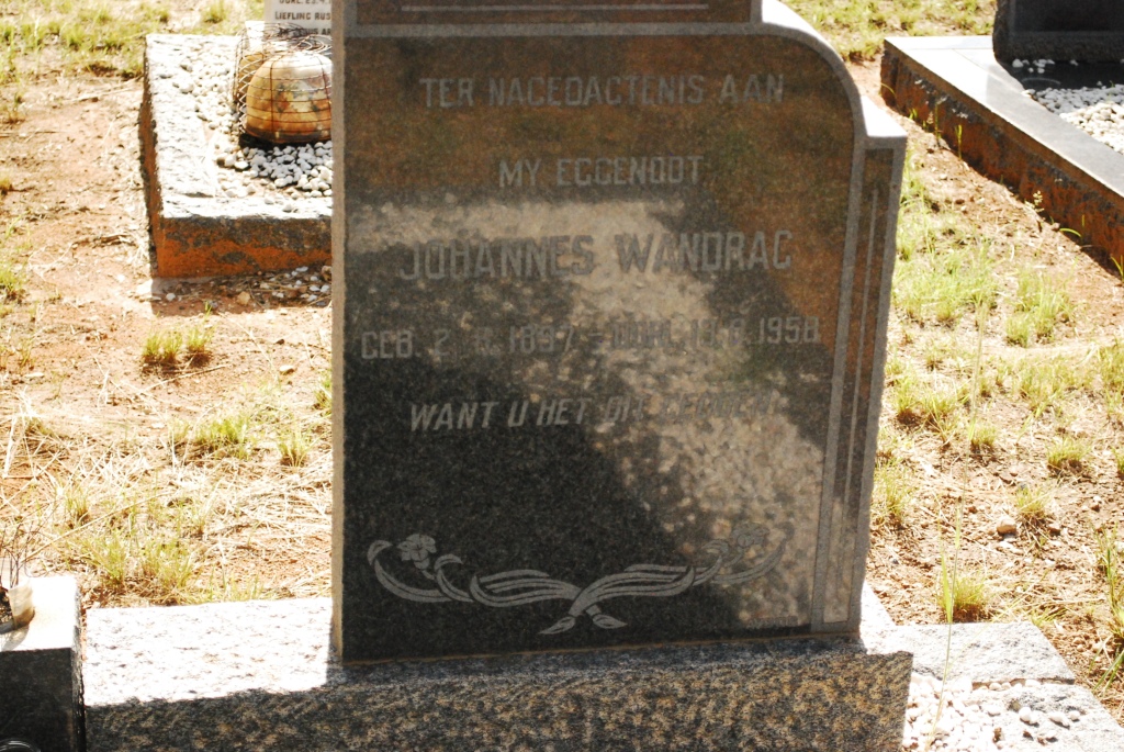 WANDRAG Johannes 1897-1958