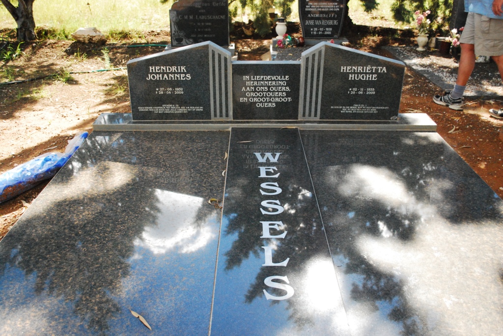 WESSELS Hendrik Johannes 1932-2009 &amp; Henrietta Hughe 1935-2009