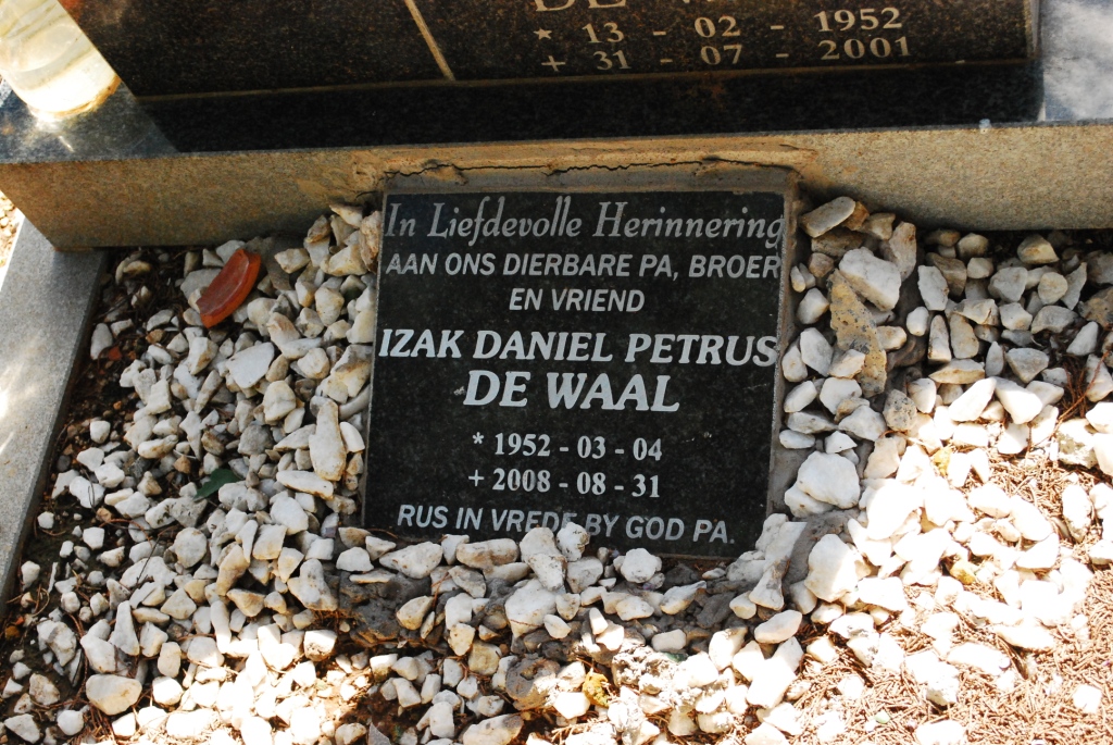 WAAL Izak Daniel Petrus, de 1952-2008