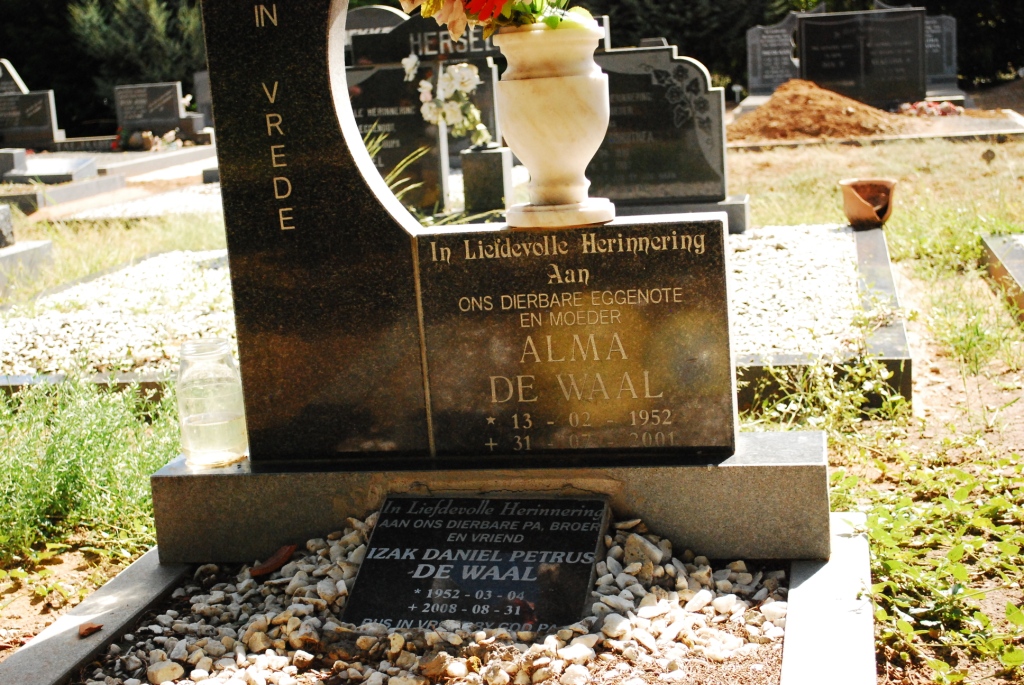 WAAL Izak Daniel Petrus, de 1952-2008 &amp; Alma 1952-2001