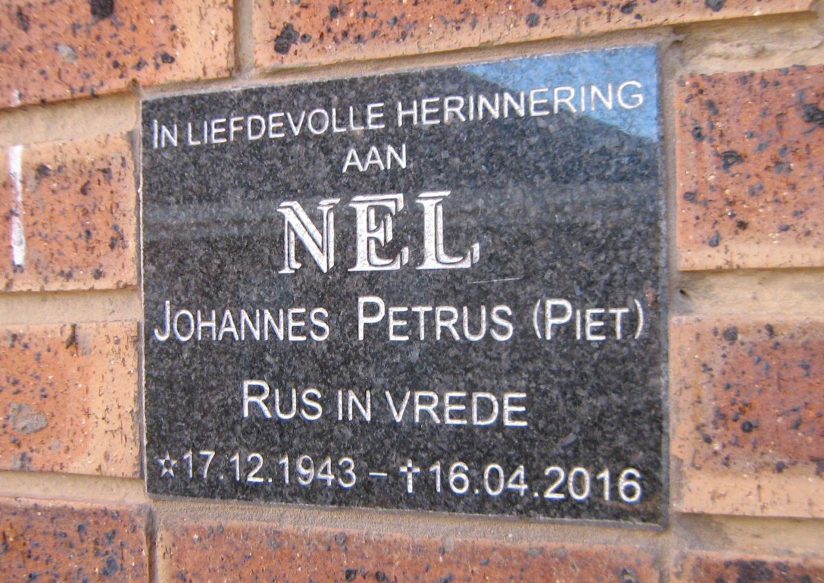 NEL Johannes Petrus 1943-2016