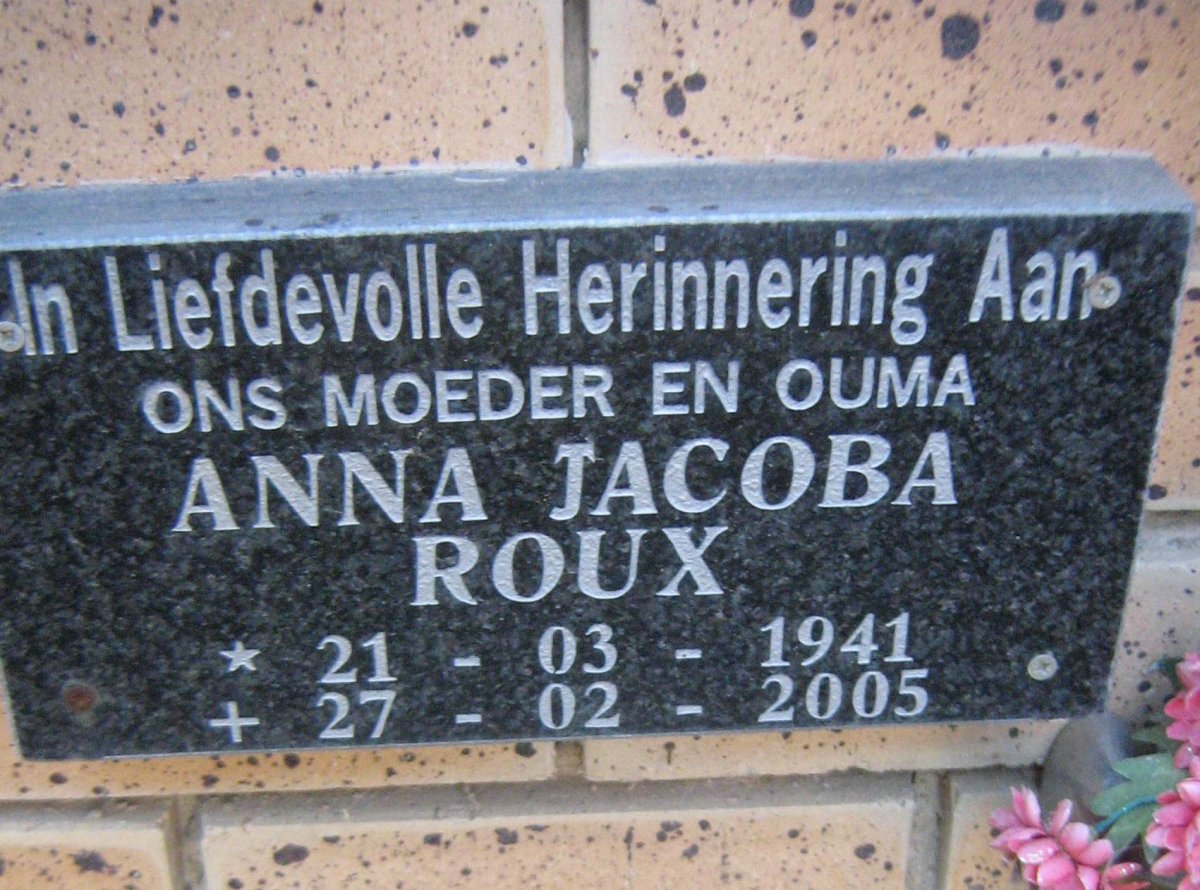 ROUX Anna Jacoba 1941-2005