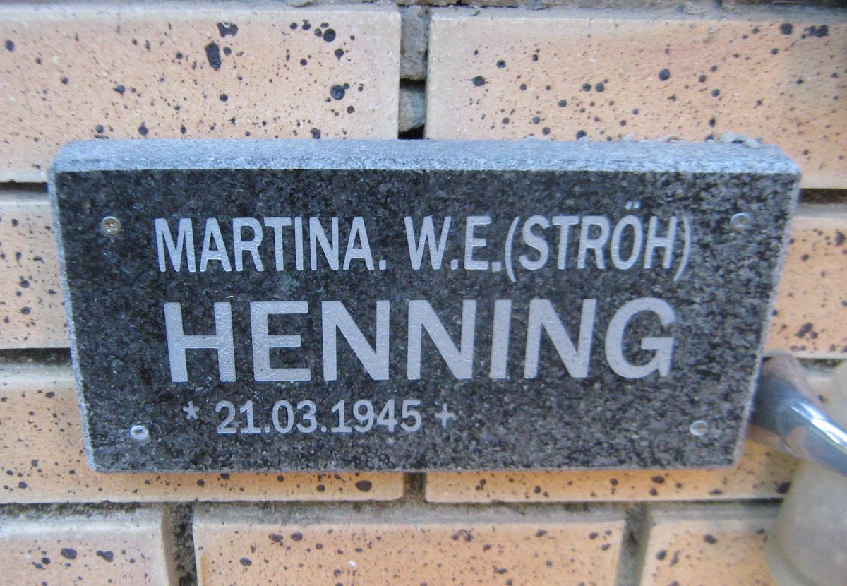 HENNING Martina W.E. nee STRÖH 1945-