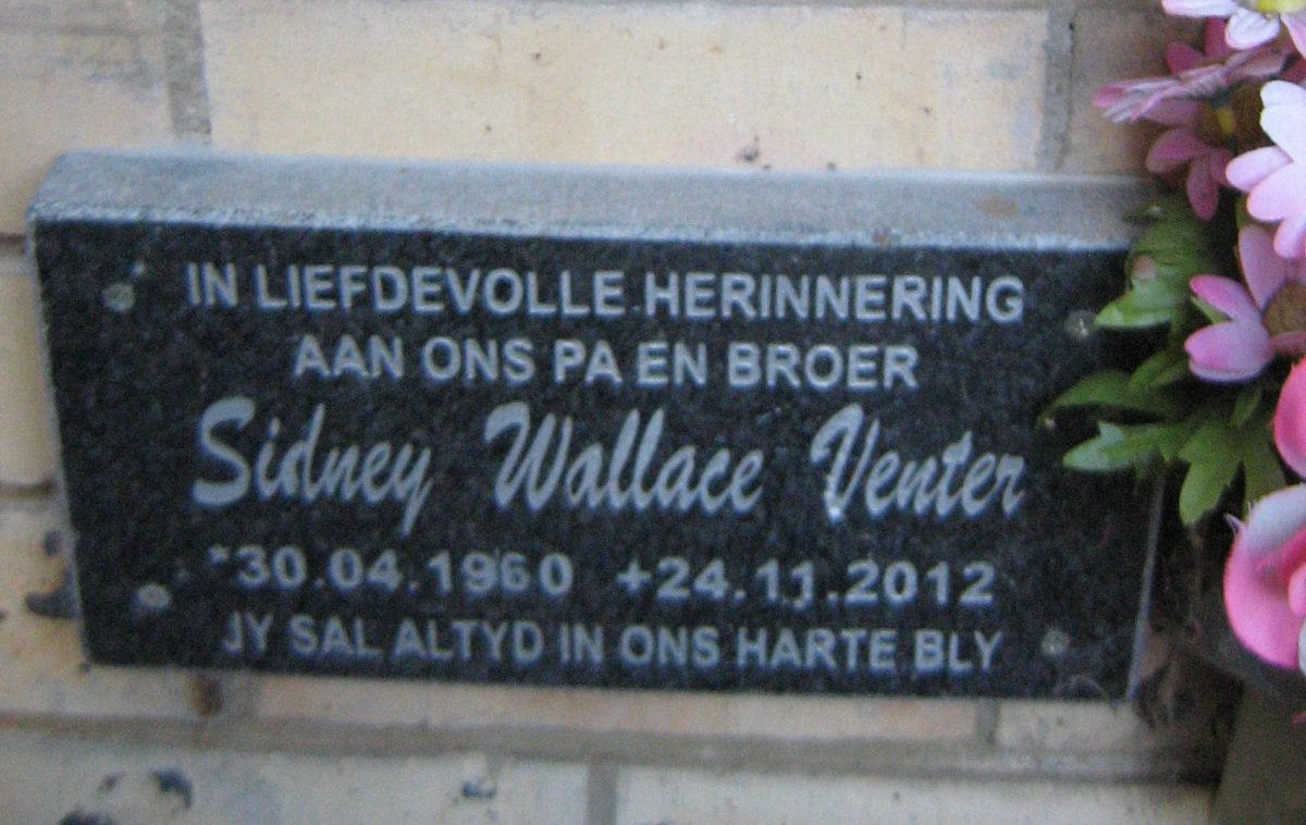 VENTER Sidney Wallace 1960-2012